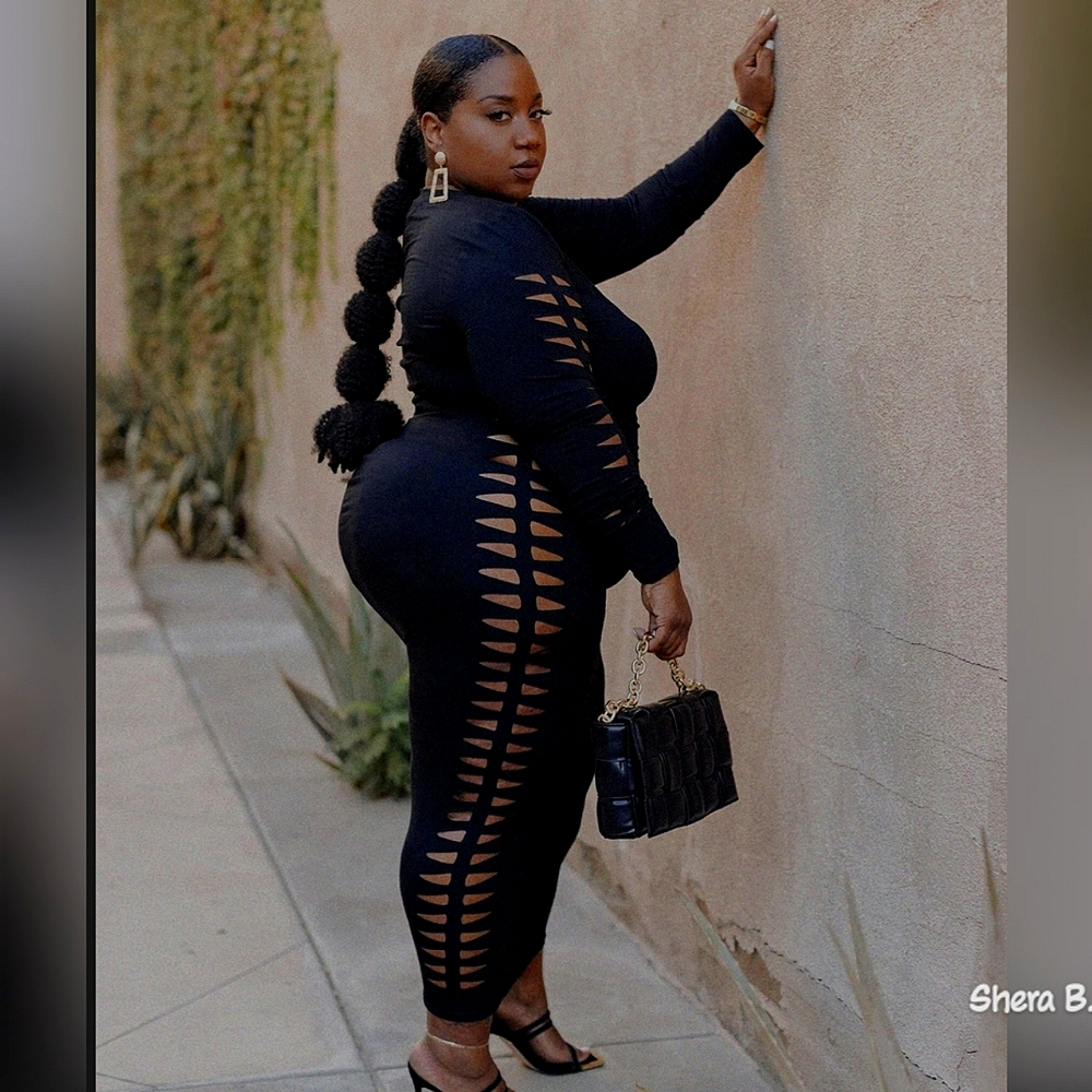 Sexy Black Dress With Slits Down The Sides